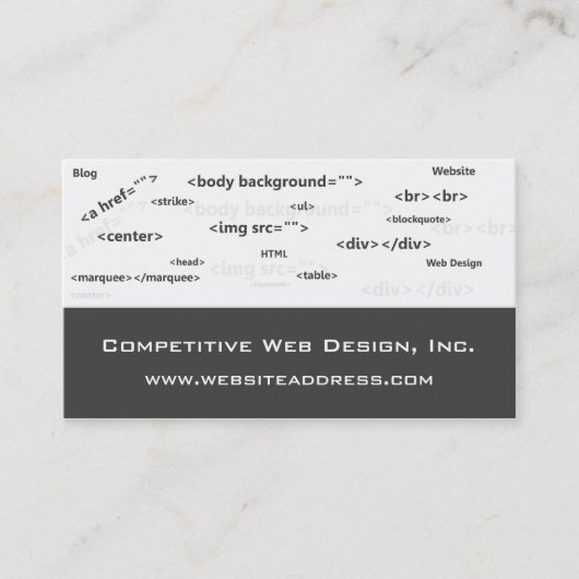 Carte de visite : : Le HTML codent la conception (Devant)