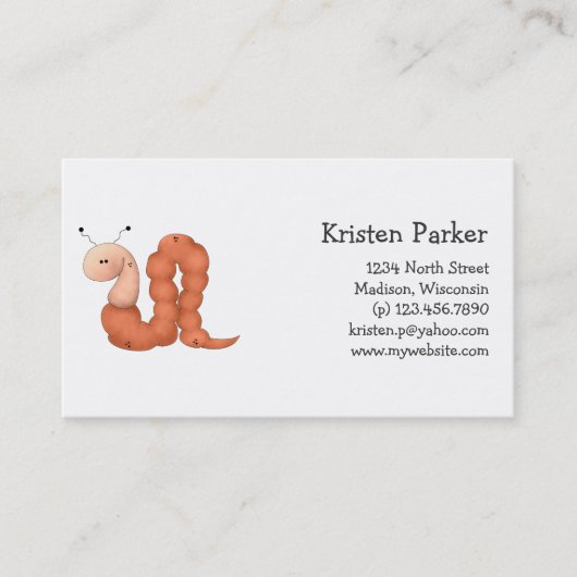 Carte De Visite Le jardin du gramme · Ver rouge (Devant)