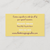 Carte De Visite Le jaune arrose Baker de petit gâteau ou le (Dos)