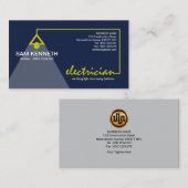 Carte De Visite Le jaune élégant simple d'électricien câble (Devant / Derrière)