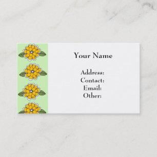 Carte De Visite Le jaune fleurit le vert