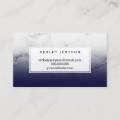 Carte De Visite Le jet bronze le bleu marine de marbre blanc de (Dos)