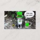 CARTE DE VISITE LE JOUR DE SAINT PATRICK CAT WITH GREEN IRISH (Dos)