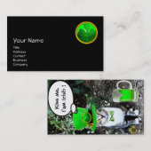 CARTE DE VISITE LE JOUR DE SAINT PATRICK CAT WITH GREEN IRISH (Devant / Derrière)