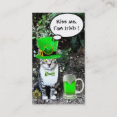 CARTE DE VISITE LE JOUR DE SAINT PATRICK CAT WITH GREEN IRISH (Dos)