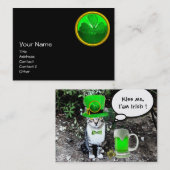 CARTE DE VISITE LE JOUR DE SAINT PATRICK CAT WITH GREEN IRISH (Devant / Derrière)