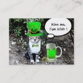 CARTE DE VISITE LE JOUR DE SAINT PATRICK CAT WITH GREEN IRISH (Dos)