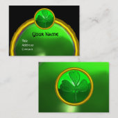 CARTE DE VISITE LE JOUR DE ST PATRICK LE SHAMROCK VERT JEWEL EN PI (Devant / Derrière)