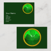 CARTE DE VISITE LE JOUR DE ST PATRICK LE SHAMROCK VERT JEWEL EN PI (Devant / Derrière)