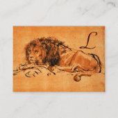 Carte De Visite LE LION DU CAP MENANT, Orange, Noir (Dos)