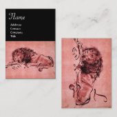 Carte De Visite LE LION DU CAP MENANT VERS LE BAS, Rose Black (Devant / Derrière)