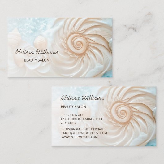 Carte De Visite Le littoral élégant de Conch (Devant / Derrière)