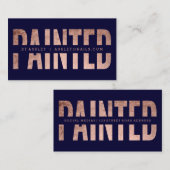 Carte De Visite Le logo peint a coupé la marine rose de (Devant / Derrière)