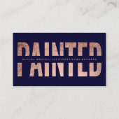 Carte De Visite Le logo peint a coupé la marine rose de (Dos)