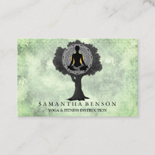 Carte De Visite Le Mandala Yoga Pose Arbre Art Moderne Élégant