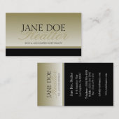 Carte De Visite Le manuscrit d'or d'agent immobilier se fanent (Devant / Derrière)