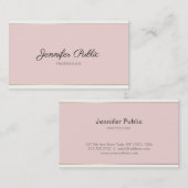 Carte De Visite Le manuscrit manuscrit à la mode rougissent plaine (Devant / Derrière)