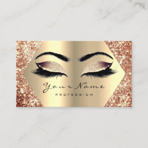 Carte De Visite Le maquillage rose de parties scintillantes d'or