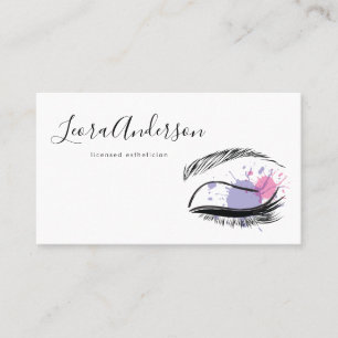 Carte De Visite Le maquilleur fouette l'aquarelle de Microblading