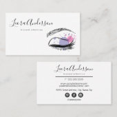 Carte De Visite Le maquilleur fouette l'aquarelle de Microblading (Devant / Derrière)
