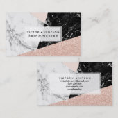 Carte De Visite Le marbre blanc noir rougissent des parties (Devant / Derrière)