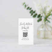 Carte De Visite Le mariage d'ajouter le nom de couple QR code scan (Debout devant)
