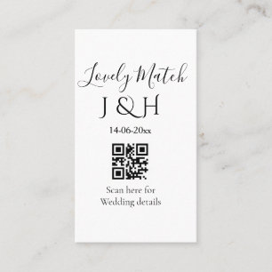 Carte De Visite Le mariage d'ajouter le nom de couple QR code scan