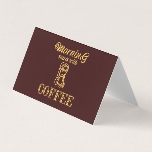 Carte De Visite Le matin commence avec du café (Devant)