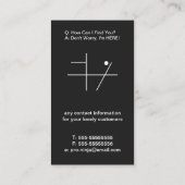 Carte De Visite Le meilleur détective privé Ninja (Dos)