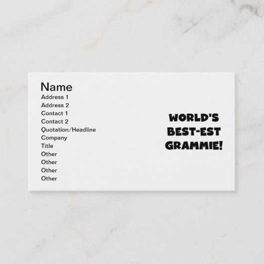 Carte De Visite Le Meilleur-est cadeaux noirs ou blancs de Grammie (Devant)
