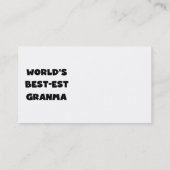 Carte De Visite Le Meilleur-est Granma du monde noir et blanc (Dos)