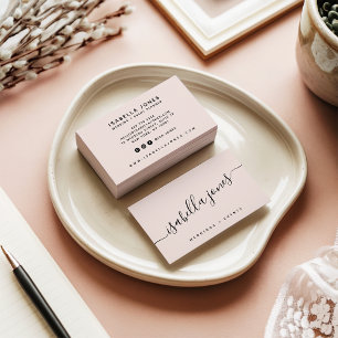 Carte De Visite Le minimaliste rougissent manuscrit luxe