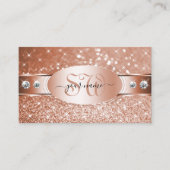 Carte De Visite Le monograme de Luxury Rose Gold Glitter Stars Dia (Devant)