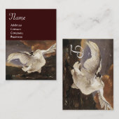 Carte De Visite Le Monogramme de cygne menacé, Papier perle Brown (Devant / Derrière)