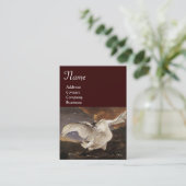 Carte De Visite Le Monogramme de cygne menacé, Papier perle Brown (Debout devant)