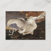 Carte De Visite Le Monogramme de cygne menacé, Papier perle Brown (Dos)