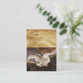 Carte De Visite Le Monogramme de cygne menacé, Papier perle violet (Debout devant)