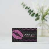 Carte De Visite Le monogramme de scintillement moderne de zèbre (Debout devant)