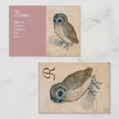 Carte De Visite LE MONogramme OWL, rose antique (Devant / Derrière)