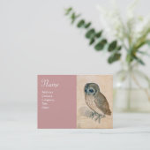 Carte De Visite LE MONogramme OWL, rose antique (Debout devant)