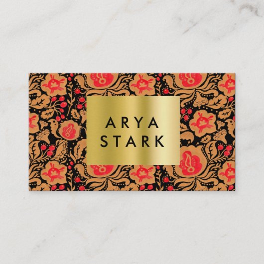 Carte De Visite Le motif de Khokhloma Kulture (Devant)