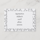 Carte De Visite Le Motif de pièce de casse-tête manquant (Dos)
