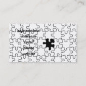 Carte De Visite Le Motif de pièce de casse-tête manquant (Dos)