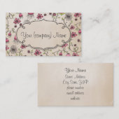 Carte De Visite Le motif élégant fleurit le rose/beige (Devant / Derrière)