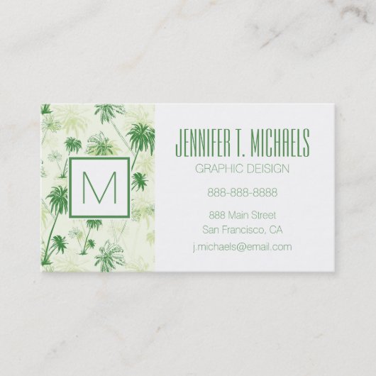 Carte De Visite Le Motif Green Palm Tree (Devant)