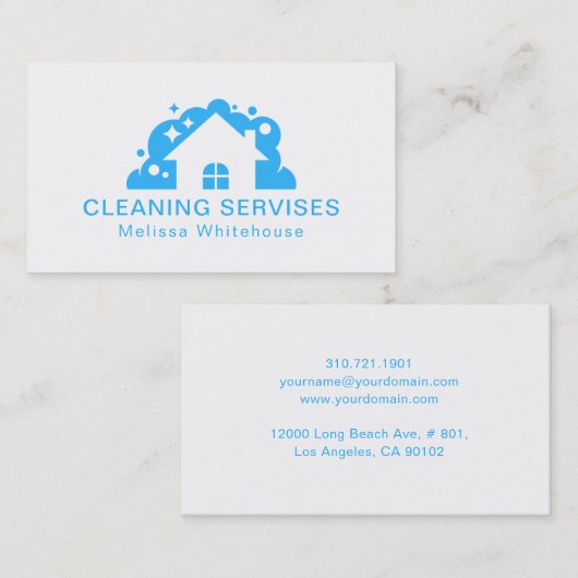 Carte De Visite Le nettoyage moderne à plat lisse entretient le (Devant / Derrière)