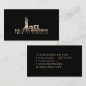 Carte De Visite Le noir de couverture d'art d'or de gradient de (Devant / Derrière)