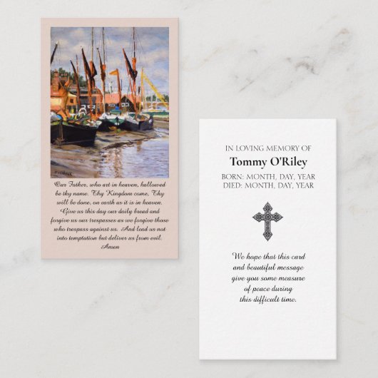 Carte De Visite Le Notre Père -  Bleu Violet Vert Orange (Devant / Derrière)