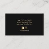 Carte De Visite Le paon de luxe d'or de coiffeur fait varier le (Dos)