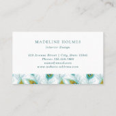 Carte De Visite Le paon fait varier le pas de moderne bleu (Dos)